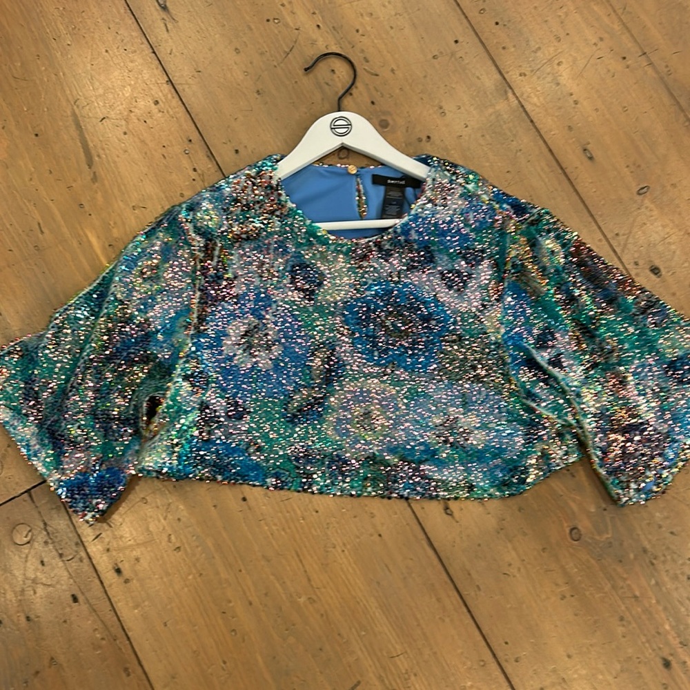 Smythe sequin floral top